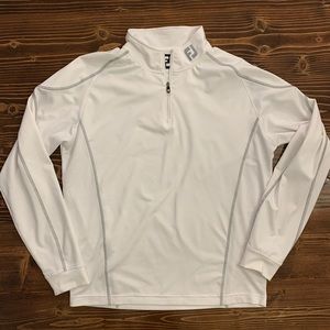 Footjoy white mid layer quarterzip longsleeve